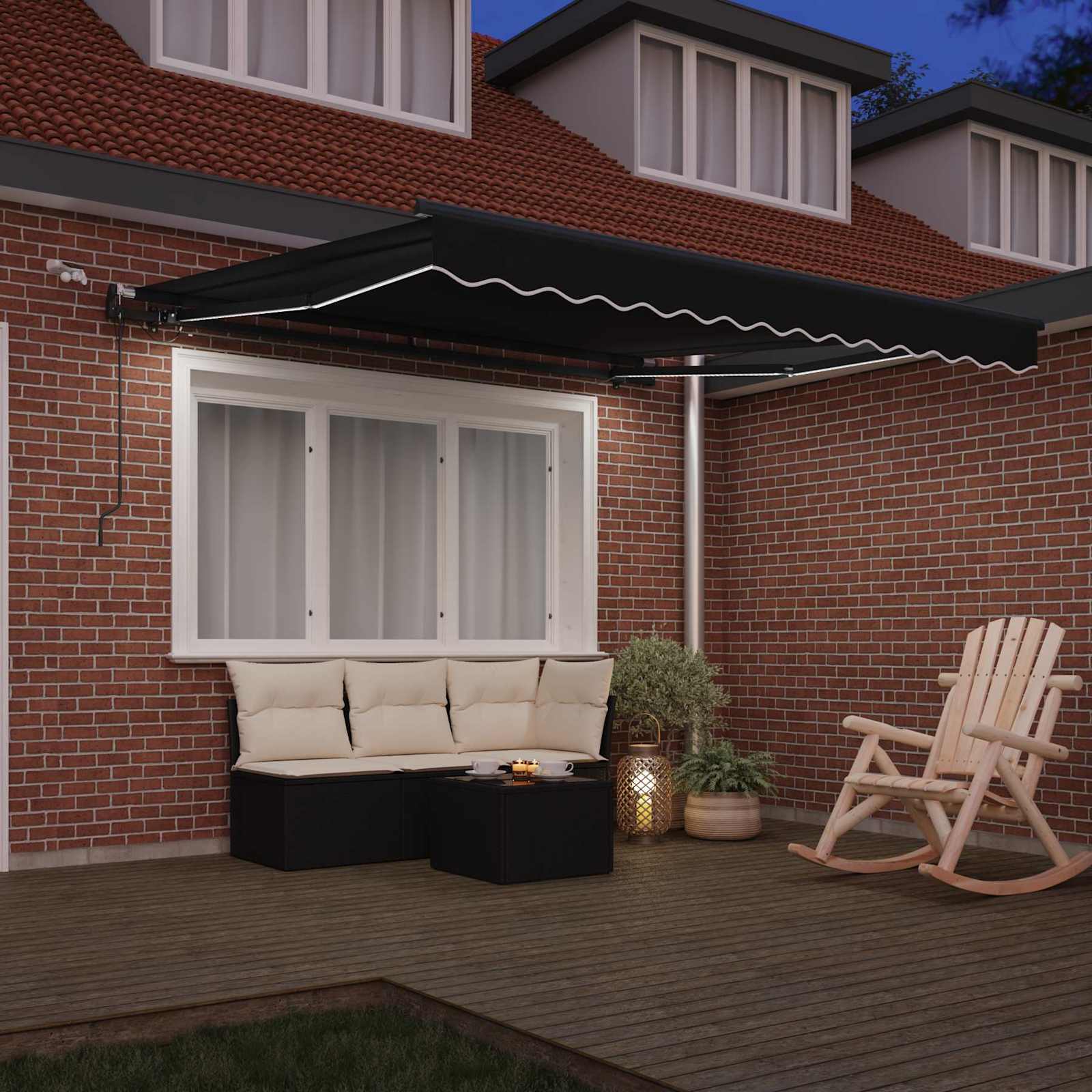 Markisenstoff Schwarz 350 x 250 cm Polyester