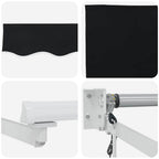 Einziehbare Markise Schwarz 350 x 250 cm Stoff
