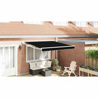Einziehbare Markise Schwarz 350 x 250 cm Stoff