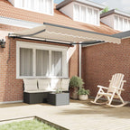 Einziehbare Markise Beige 350 x 250 cm Polyester und Stahl