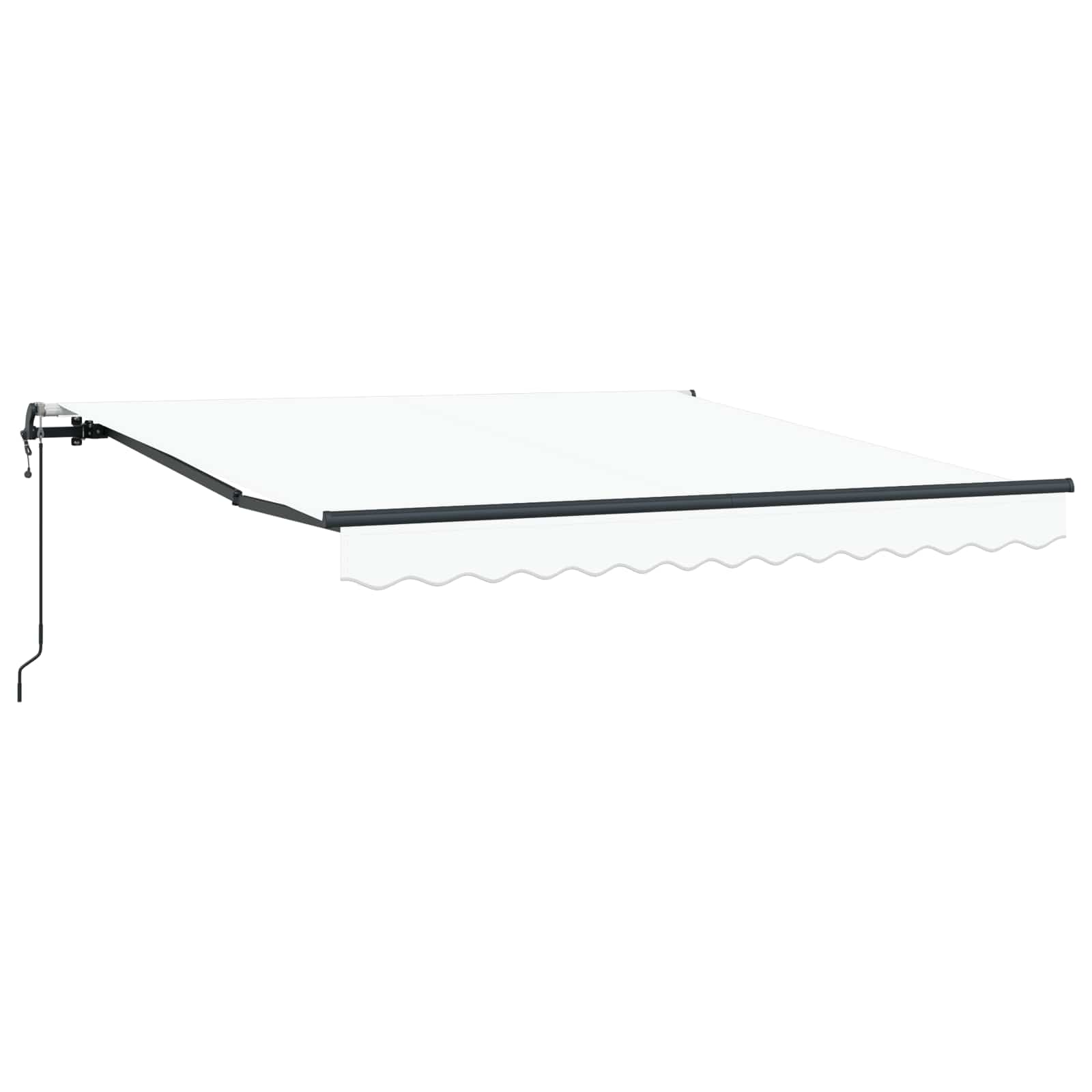 Einziehbare Markise Weiß 350 x 250 cm Stoff und Aluminium