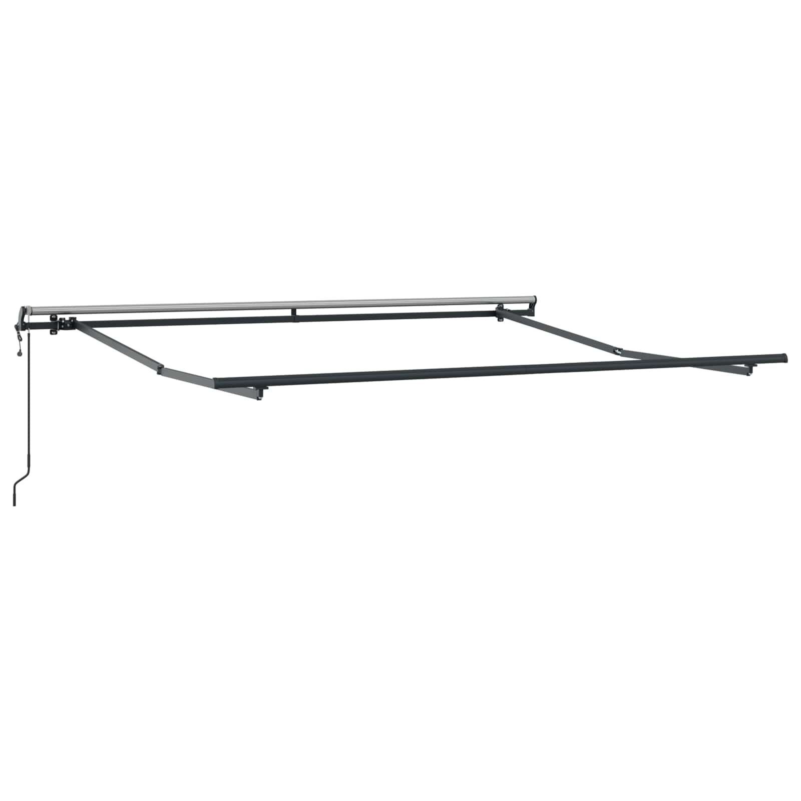 Einziehbare Markise Weiß 350 x 250 cm Stoff und Aluminium