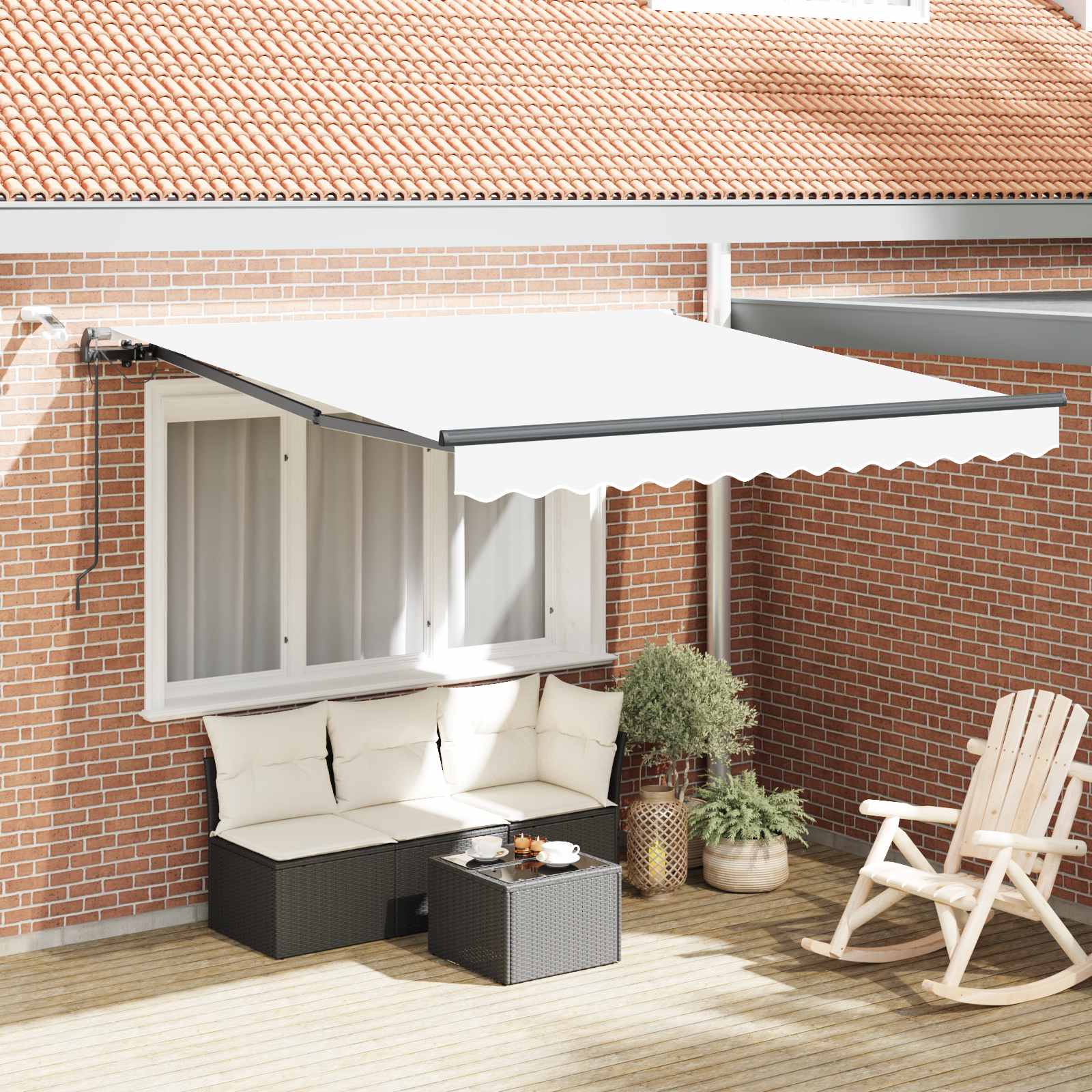 Markisenstoff Weiß 350 x 250 cm Polyester