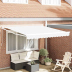 Einziehbare Markise Weiß 350 x 250 cm Polyester und Aluminium