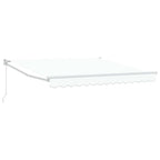 Einziehbare Markise Weiß 350 x 250 cm Polyester und Aluminium