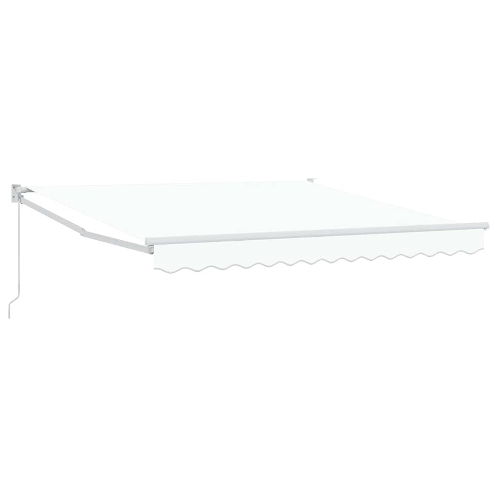 Einziehbare Markise Weiß 350 x 250 cm Polyester und Aluminium