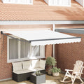 Einziehbare Markise Weiß 350 x 250 cm Polyester und Aluminium