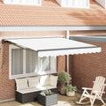 Markisenrahmen Weiß 350 x 250 cm Polyester mit PU-Beschichtung
