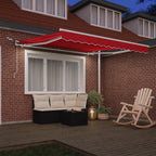 Einziehbare Markise Rot 350 x 250 cm Polyester und Metall