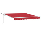 Einziehbare Markise Rot 350 x 250 cm Polyester und Metall