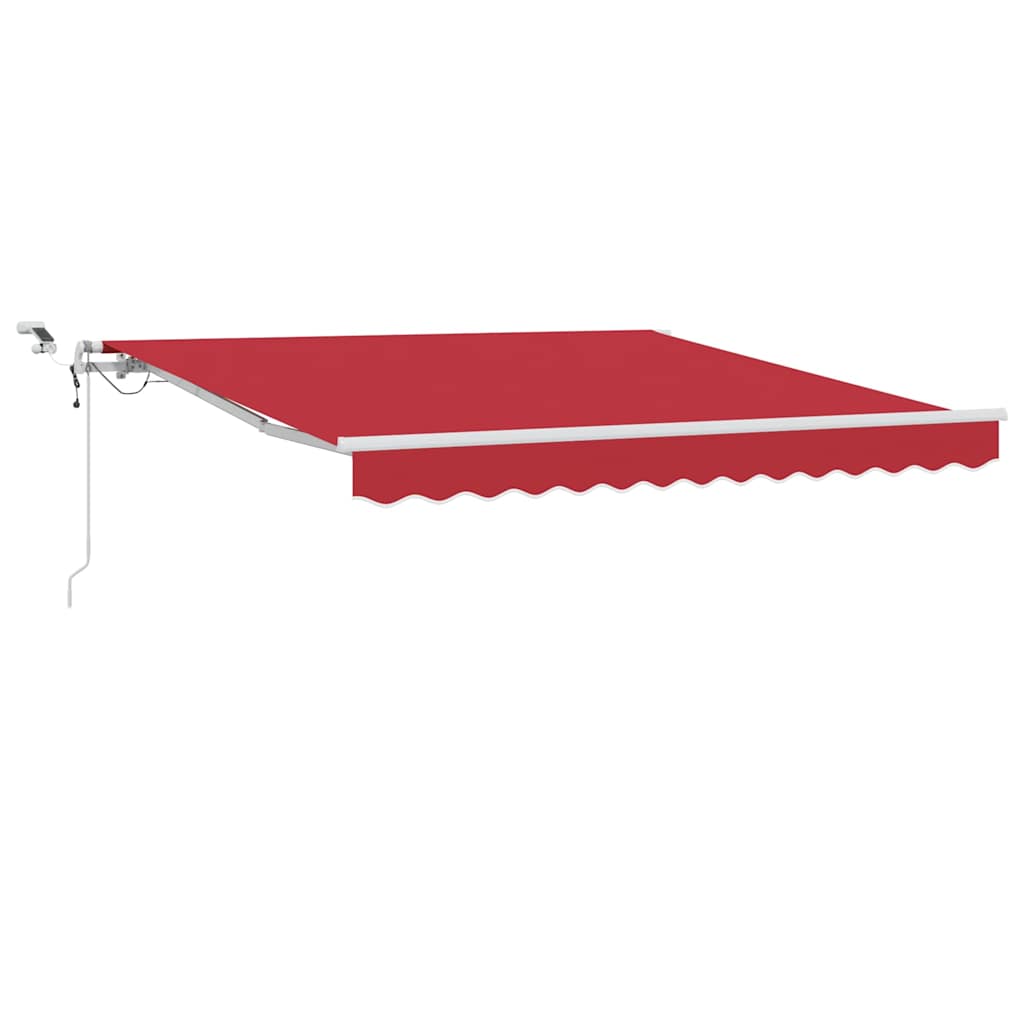 Einziehbare Markise Rot 350 x 250 cm Polyester und Metall
