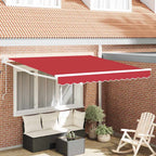 Einziehbare Markise Rot 350 x 250 cm Polyester und Aluminium