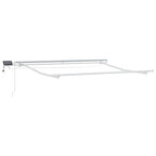 Einziehbare Markise Grün und Weiß 350 x 250 cm Stoff und Stahl