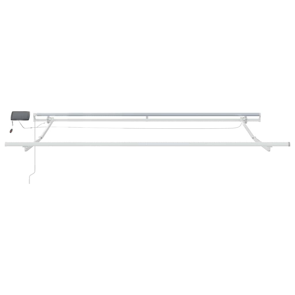 Einziehbare Markise Grün und Weiß 350 x 250 cm Stoff und Stahl