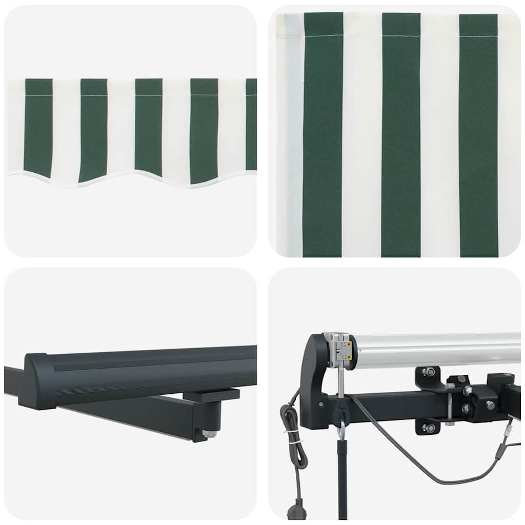 Markisenstoff Grün und Weiß 350 x 250 cm Polyester