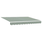 Einziehbare Markise Grün und Weiß 350 x 250 cm Stoff und Metall