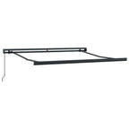 Einziehbare Markise Grün und Weiß 350 x 250 cm Stoff und Metall