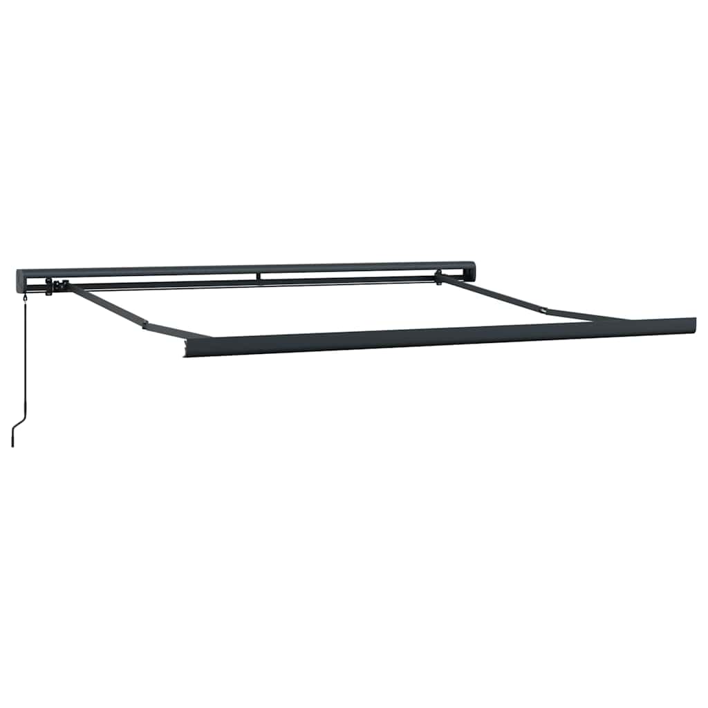 Einziehbare Markise Grün und Weiß 350 x 250 cm Stoff und Metall