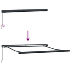 Einziehbare Markise Grün und Weiß 350 x 250 cm Stoff und Metall