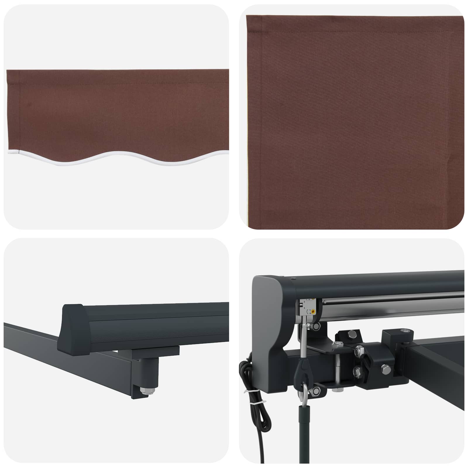 Markisenrahmen Braun 400 x 300 cm Polyester mit PU-Beschichtung
