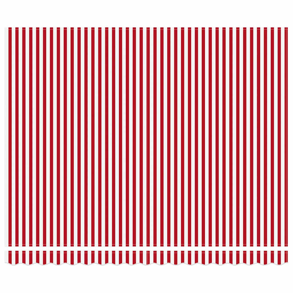Einziehbare Markise Rot und Weiß 400 x 300 cm Stoff und Stahl