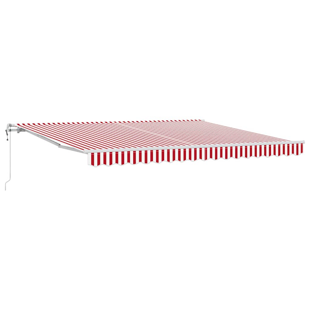Elektrische ausziehbare Markise Rot und Weiß 400 x 300 cm