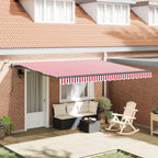 Markisenstoff Rot und Weiß 400 x 300 cm Polyester