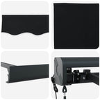 Markise Schwarz 400 x 300 cm Polyester und Aluminium