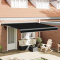 Markise Schwarz 400 x 300 cm Polyester und Aluminium