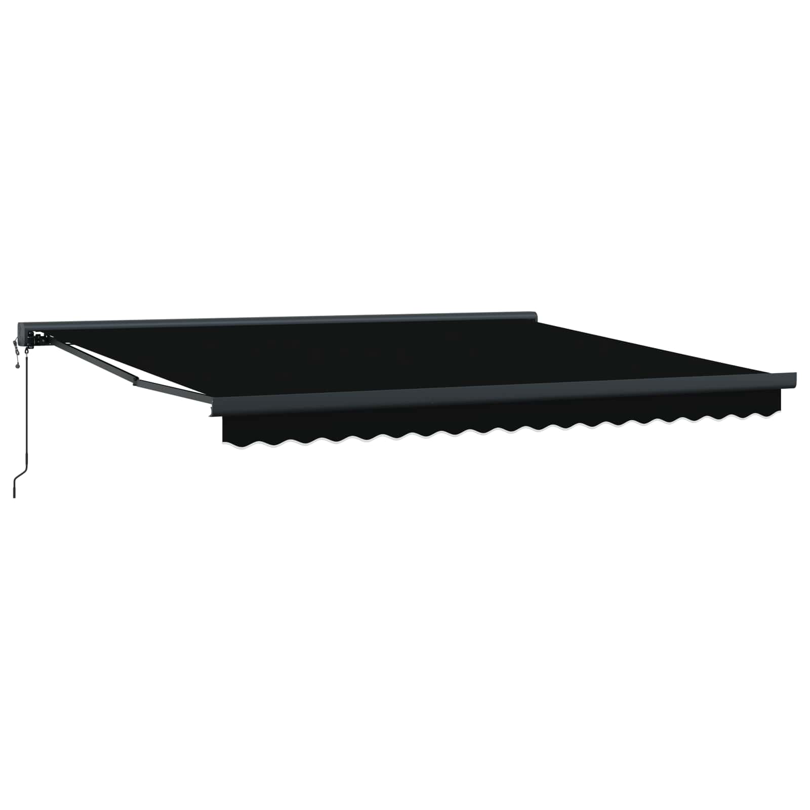 Markise Schwarz 400 x 300 cm Polyester und Aluminium