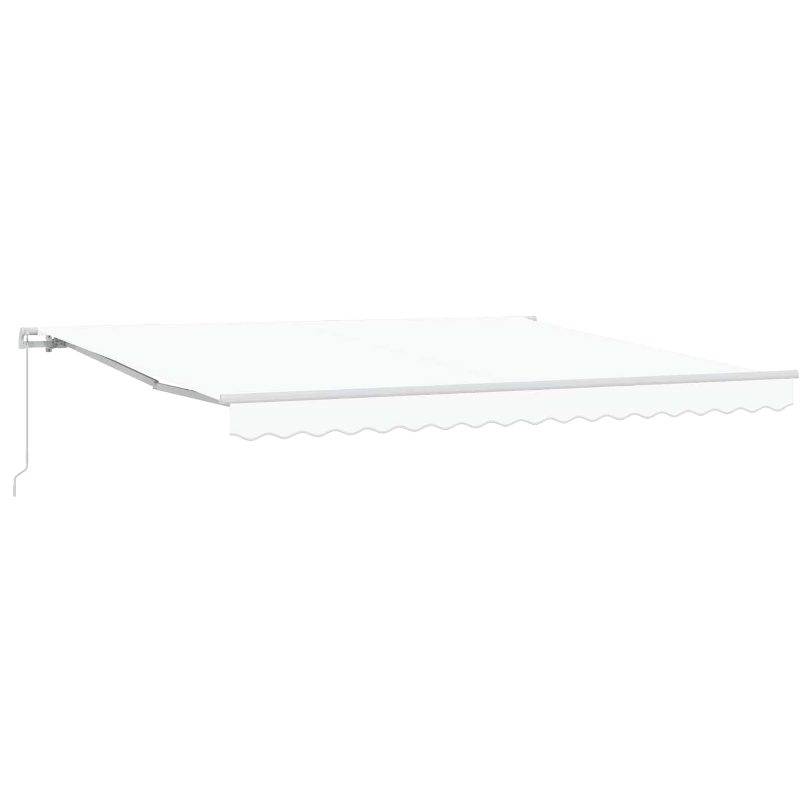 Einziehbare Markise Weiß 400 x 300 cm Polyester und Aluminium