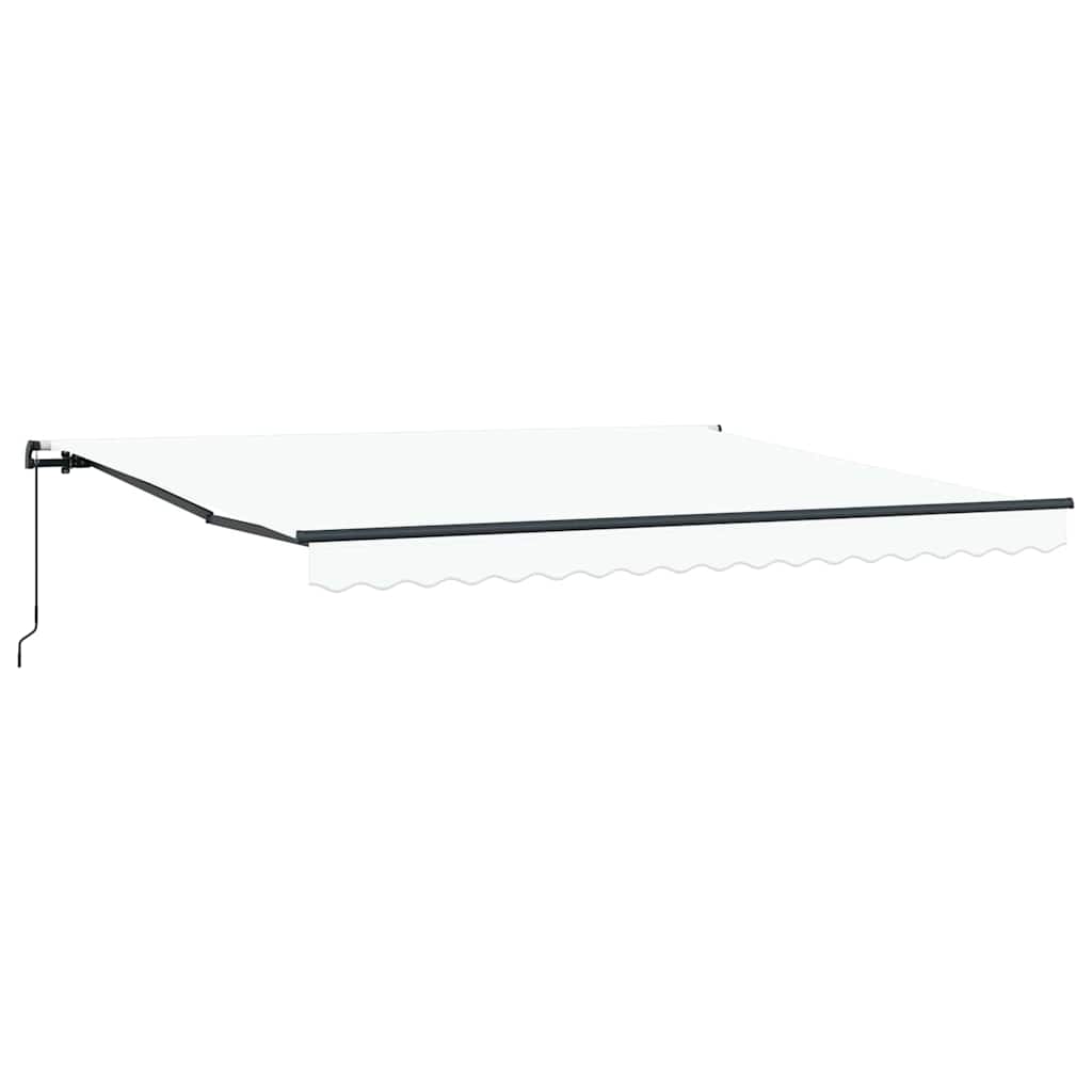 Einziehbare Markise Weiß 400 x 300 cm Polyester und Stahl