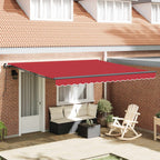 Einziehbare Markise Rot 400 x 300 cm Polyester und Stahl