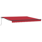 Einziehbare Markise Rot 400 x 300 cm Polyester und Stahl