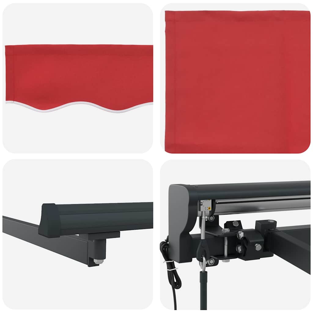 Markisenrahmen Rot 400 x 300 cm Polyester mit PU-Beschichtung