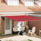 Markisenrahmen Rot 400 x 300 cm Polyester mit PU-Beschichtung