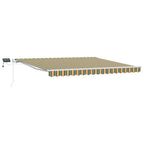 Einziehbare Markise Grün und Gelb 400 x 300 cm Stoff und Stahl