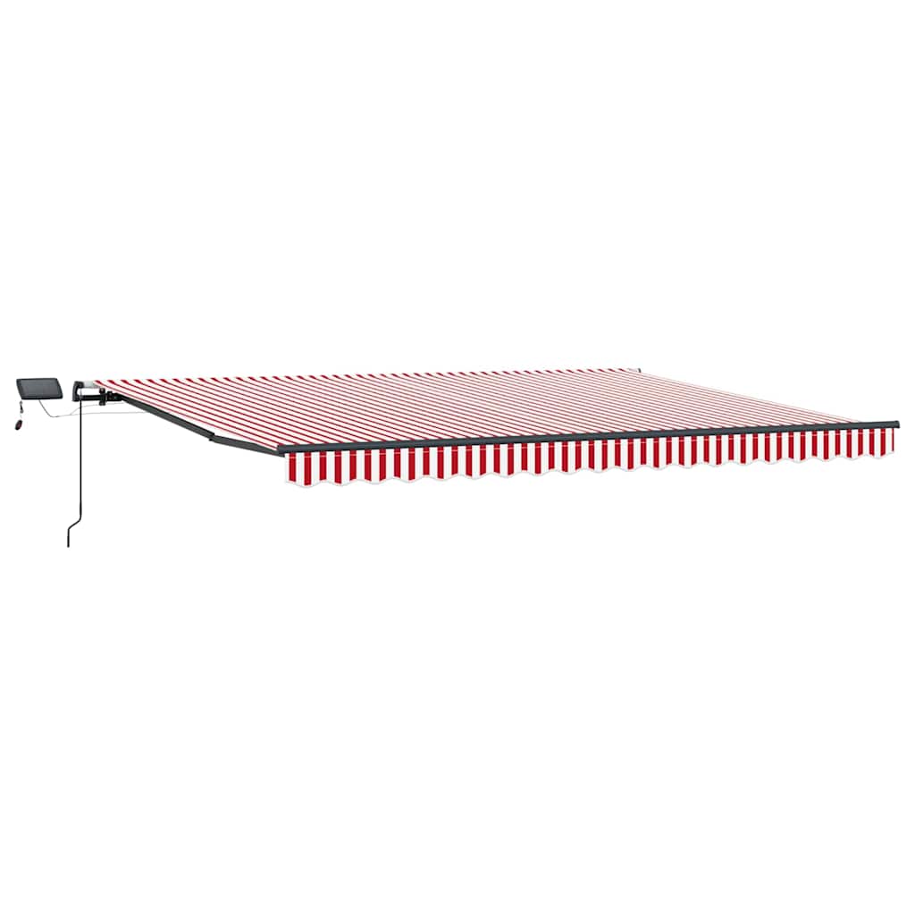 Einziehbare Markise Rot und Weiß 400 x 350 cm Stoff