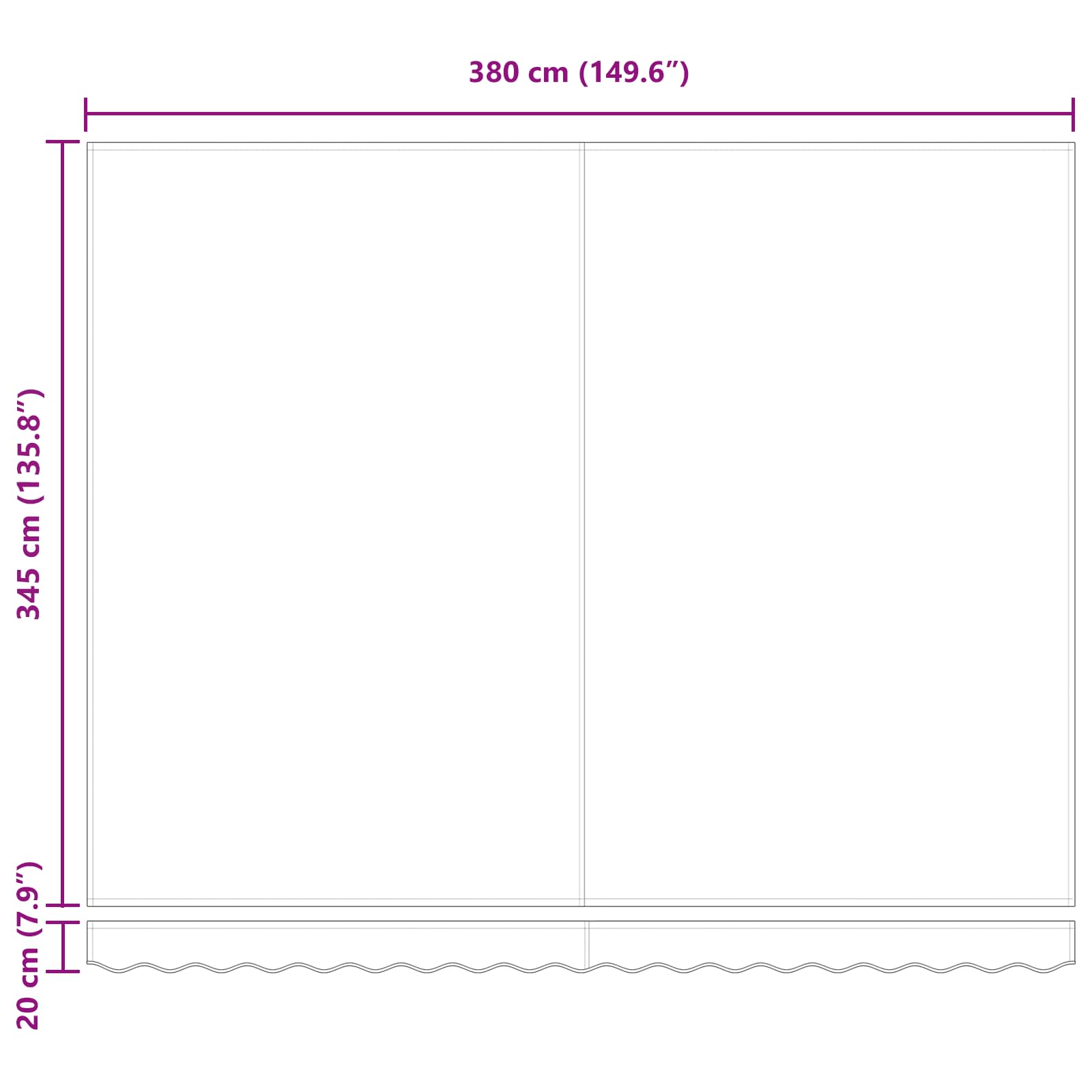 Einziehbare Markise Mehrfarbig 400 x 350 cm