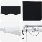 Einziehbare Markise Schwarz 400 x 350 cm Polyester und Metall