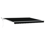 Einziehbare Markise Schwarz 400 x 350 cm Polyester und Metall