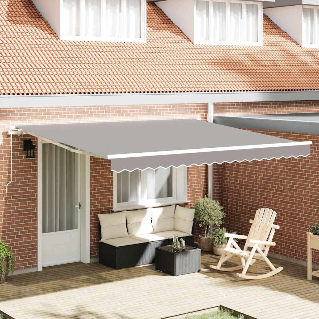 Markise Hellgrau 400 x 350 x 165 cm Polyester und Metall