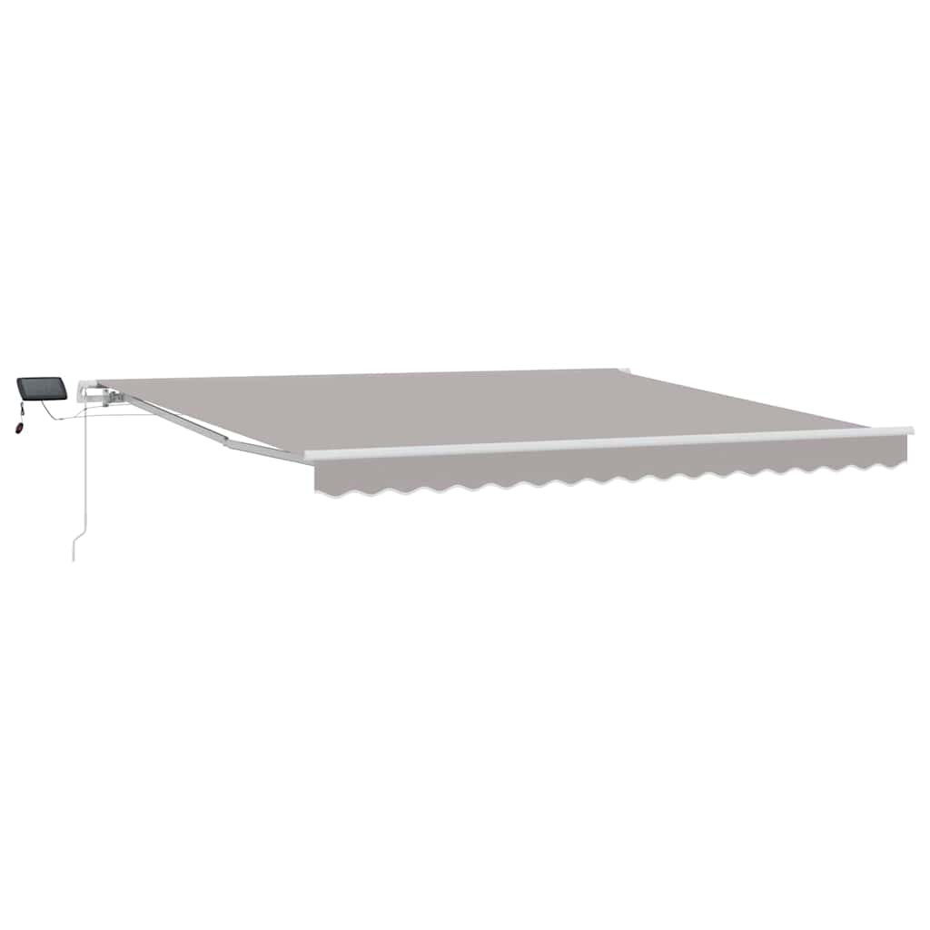 Einziehbare Markise Hellgrau 400 x 300 cm Stoff und Stahl