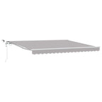 Einziehbare Markise Hellgrau 400 x 350 cm Polyester und Metall