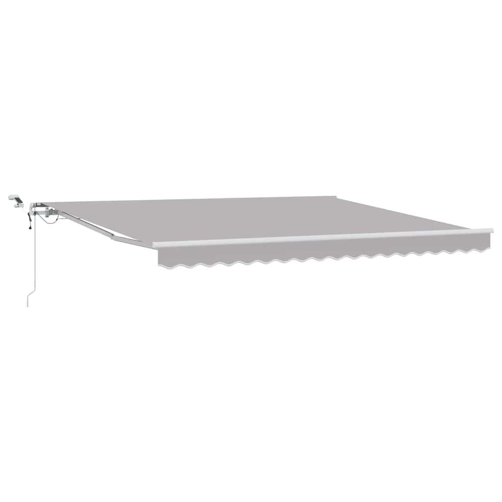 Einziehbare Markise Hellgrau 400 x 350 cm Polyester und Metall