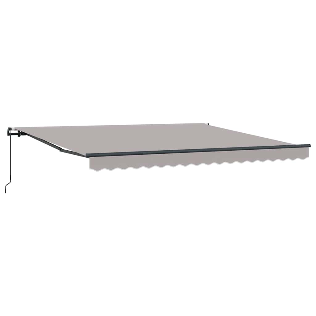 Einziehbare Markise Hellgrau 400 x 350 cm Polyester und Stahl