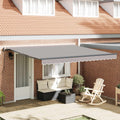 Einziehbare Markise Hellgrau 400 x 350 cm Stoff und Aluminium