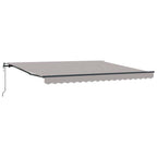 Einziehbare Markise Hellgrau 400 x 350 cm Stoff und Aluminium
