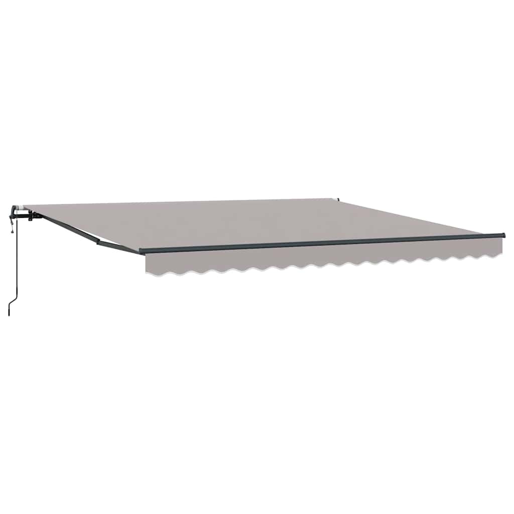 Einziehbare Markise Hellgrau 400 x 350 cm Stoff und Aluminium
