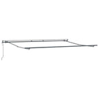 Einziehbare Markise Hellgrau 400 x 350 cm Stoff und Aluminium
